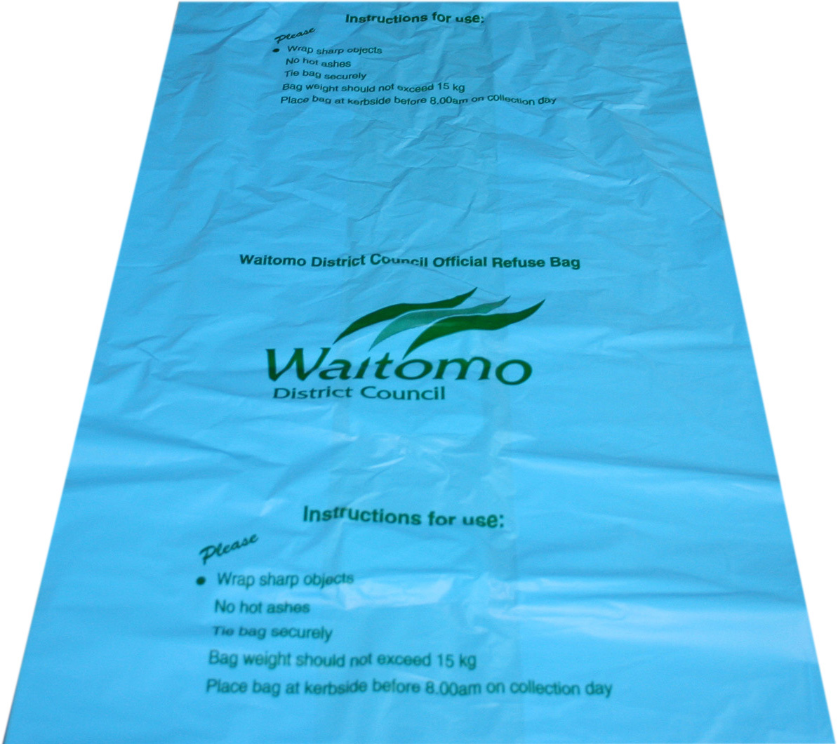 WDC's official rubbish bag is blue